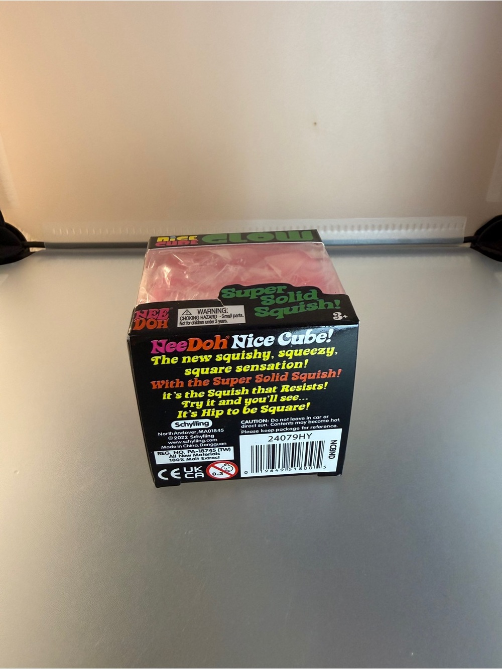 NeeDoh Nice Cube Glow in the Dark Pink Squishy ๐ - Picture 5 of 5